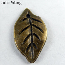 Li wang pingente em liga de bronze antigo, 20 peças de folhas pequenas, pingente para pulseira, colar artesanal, acessório de fabricação de joias 2024 - compre barato