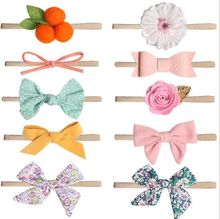 MengNa 60pc/lot New Cotton Fabric Bows Nylon Headbands Girls Print Bows Headbands Children Kids Hair Accessories 2024 - buy cheap