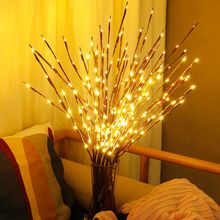LED Willow Branch Lamp Christmas Vase Floral Lights 20 Bulbs Home Party Holiday Garden Decor Desktop Flower Decoration Lights 2024 - buy cheap