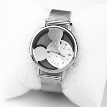 Relogio Feminino 2018 новые модные часы «Микки» женские роскошные брендовые кварцевые часы с полыми кристаллами наручные часы из нержавеющей стали 2024 - купить недорого