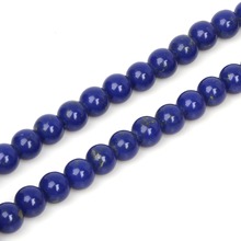 Lapis lazuli 6/8/10mm redondo solto grânulo de pedra natural contas para fazer jóias brinco pulseira colar diy para descobertas de jóias 2024 - compre barato