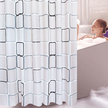 Waterproof PEVA Modern Plaid Shower Curtains Plastic Bath Screens for Home Hotel Bathroom Waterproof Shower Curtain 180X180cm 2024 - buy cheap