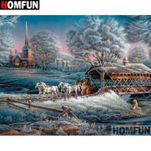 Homfun Full Square/Round Drill 5D DIY Diamond Painting "Carriage scenery"3D Embroidery Cross Stitch Home Decor Gift  A09460 2024 - buy cheap
