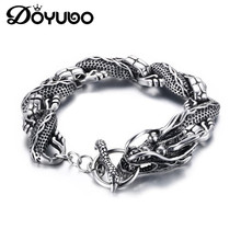 DOYUBO Vintage 316L Stainless Steel Dragon Head Shape Bangles For Male Punk Design Male Overbearing Bangle Fashion Jewelry DD066 2024 - buy cheap