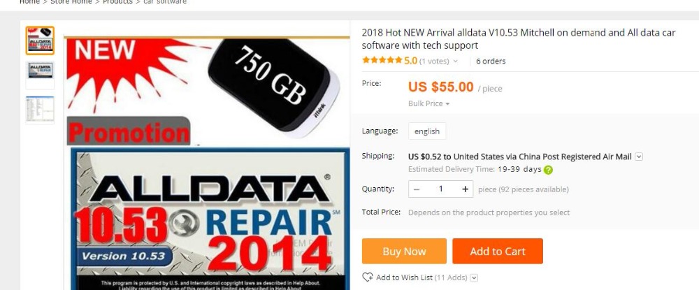 alldata 10.53 how many repair disks it has