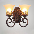 Luminária led retrô de bronze com cabeça de 1/2, abajur de vidro, e27, suporte, lâmpada de parede para banheiro, espelho, para iluminação doméstica 2026 - compre barato Luminária led retrô de bronze com cabeça de 1/2, abajur de vidro, e27, suporte, lâmpada de parede para banheiro, espelho, para iluminação doméstica 2026 - compre barato