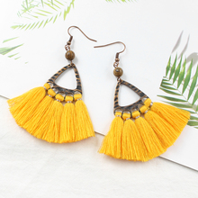 Triangle Hollow Splice Tower Color fringe Bohemian Style Earrings Seaside Vacation Accessories Ms. Personality Earrings Brincos 2024 - buy cheap