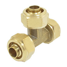 8mm x 12mm Tube Pneumatic T Shaped 3 Ways Quick Adapter Connector Brass Tone 2024 - buy cheap