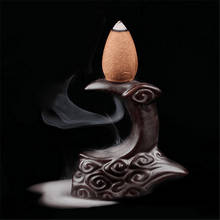 1 PC  backflow buddha ceramic incense burner holder buddhist sandalwood cones 2024 - buy cheap