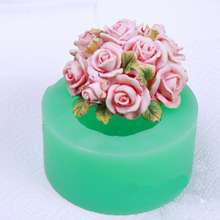 Moldes de silicone de flor de rosa, molde de sabão em sílica gel de rosas, moldes de pedra aromática, molde de vela 2024 - compre barato