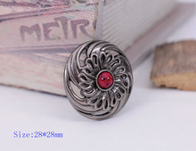 CONCHOS de piel sintética, 10 unidades, 28MM, flor Tribal, torbellino, rojo, turquesa, níquel 2024 - compra barato