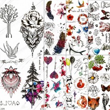 Сделай Сам дерево перо птицы на заказ Временные татуировки для детей тело искусство рука водонепроницаемый поддельные татуировки стикер Смешные маленькие татуировки 2024 - купить недорого
