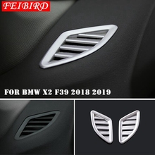 Для BMW X2 F39 2018 2019 сторона кондиционера AC выход вентиляционное отверстие Украшение Рамка накладка ABS матовое углеродное волокно 2024 - купить недорого