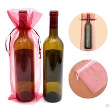 Conjunto de botellas de vino de organza, bolsa de regalo, ramo de champán, vino tinto, bolsa de hilo 2024 - compra barato