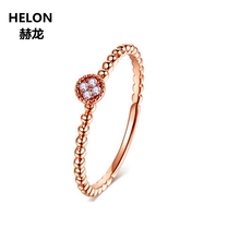 Anel de noivado cor sólida 14k ouro rosado, diamantes naturais, anel de aniversário de casamento feminino, joias finas, elegante e da moda 2024 - compre barato