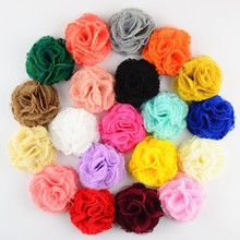 50pcs/lot 20 Color U Pick 2.8 Inch Chiffon Mesh Lace Rose Flowers DIY Crafting Applique Supplies Hair Accessories 2024 - buy cheap