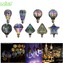 3D Decoration Bulb A60 G80 G95 G125 ST64 Glass Colored reflection Fireworks E27 85-265V Holiday Lights atmosphere Christmas Lamp 2024 - buy cheap