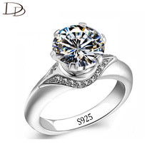 AAA Rhinestone Jewelry Crown Design Silver Color Rings For Women 6Mm Diameter Big Austrian Crystal Bijoux Wholesale Dd028 2024 - buy cheap