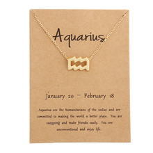 New 12 Constellation Aquarius Pendant Necklaces Virgo Necklace Birthday Gifts Message Card for Women Girl Jewelry 2024 - buy cheap