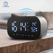 Electronic Alarm Clocks Bluetooth Speaker Support Temperature LCD Display FM Radio Clock Wireless Stereo Subwoofer Music Player 2024 - buy cheap