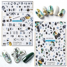 Новые 3d наклейки для ногтей marbling, наклейки для ногтей в японском стиле, шаблоны для самостоятельного декора, инструменты для дизайна ногтей 2024 - купить недорого