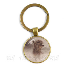 Little Hedgehog In The Fog Key Chains 25mm Glass Dome Keyring Creative Holder Jewelry For Women Men Kids Gift 2024 - buy cheap