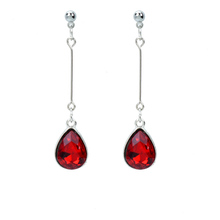 Bing Tu Silver Color Long Water Drop Earrings For Women Fashion Geometric Red White Crystal Dangle Earring Bue Jewelry Bijoux 2024 - buy cheap