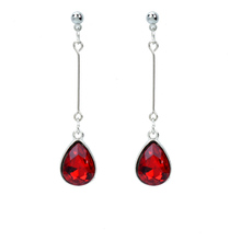 Bing Tu-pendientes largos de gota de agua para mujer, aretes colgantes de cristal blanco y rojo geométrico, joyería 2024 - compra barato