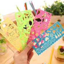 4PCS Cute Art Graphics Symbols Drawing Template Stationery Candy Color Ruler Student Kids Drafting Stencil Ruler Stationery 2024 - buy cheap