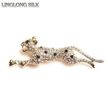 Leopard Brooch/2014 New Fashion Wedding Rhinestone brooch/Excellent Brooches for Wedding Dress/Hijab Pins 2024 - buy cheap