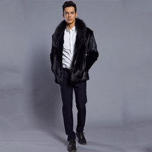 2018 Autumn and Winter new Fashion Men's Lapel Faux fur coat Europe and the United States Hot Black coat Artificial fur  XXXL 2024 - buy cheap