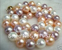 Collar de perlas de 7-8MM para mujer, joyería multicolor del Mar del Sur, cierre dorado de 18 pulgadas, regalo del Día de la madre, xu118 2024 - compra barato