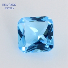 Gemas sintéticas para joyería, cuentas de cristal sueltas de corte de princesa octangulares de forma cuadrada, Color azul marino oscuro, tamaño 3x3 ~ 15x15mm 2024 - compra barato