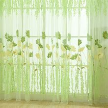 Floral Window Curtains Sheer Voile Tulle for Bedroom Living Room Balcony Kitchen Printed Tulip Pattern Sun-shading Curtain 2024 - buy cheap