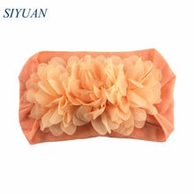 15pcs/lot Boutique Bandana Wide Nylon Elastic Headband with 7cm Triple Chiffon Flower Girl Lovely Headwear HB075 2024 - buy cheap