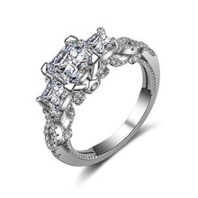 Hainon cristal austríaco de moda anillos de plata Color dedo anillo boda compromiso anillos de circonia cúbica para las mujeres de distribución 2024 - compra barato