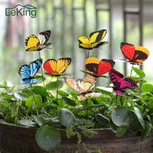 25Pcs Colorful 3D Double Layer Butterfly On Sticks Home Yard Lawn Flowerpot Plant Decoration Garden Ornament DIY Lawn Craft 2024 - buy cheap