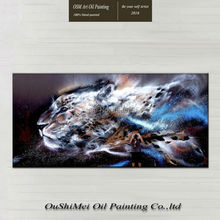 Pintura al óleo de tigre pintado a mano sobre lienzo, imágenes artísticas de animales grandes para la pared de la sala de estar, decoración para la casa 2024 - compra barato