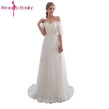 Beauty Emily White Lace Formal Evening Dresses 2019 long Plus Size  A-Line Evening Party Dresses Floor-Length Prom Dress Elegant 2024 - buy cheap