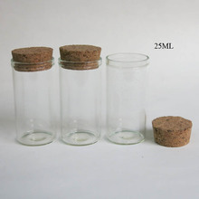 30 x 25ml Empty Transparent Glass Tube with Cork Stopper Clear Glass Cork Stopper Bottles Vials Sample Jar Clear Containers 2024 - buy cheap