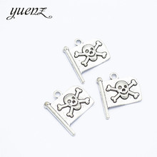 YuenZ-Colgante de Metal con bandera pirata, accesorio de color plata antigua, compatible con pulsera, collar, 21x19mm, J327, 8 Uds. 2024 - compra barato