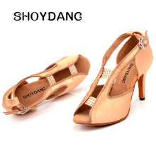 SHOYDANC Sneakers Dance Shoes Women chaussure de danse de salon Latin Dance Shoes Women Ballroom Dance Sandals Silk Satin Shoes 2024 - buy cheap