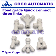 Food grade water dispenser connector 3' T-type quick-connect tee with a 2' quick-connect 4' Y-type water purifier accessories 2024 - buy cheap