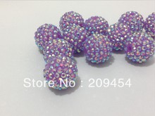 20mm 100 Uds Color AB púrpura resina de diamantes de imitación de cuentas redondas grueso cuentas para los niños de fabricación de la joyería 2024 - compra barato