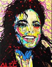 Pintura a óleo em tela 100% artesanal, alec titanium, bansky, grafite, arte de michael jackson 24x36" 2024 - compre barato