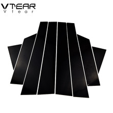 Vtear for MG ZS window sticker glossy black trim B C pillar anti scratch mirror surface cover accessories 2016-2019 2024 - buy cheap