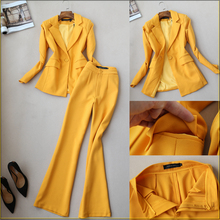 2 piece set women autumn new OL temperament commuter fashion elegant suit flared pants trousers suit jacket female two-piece 2024 - buy cheap