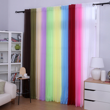 Free shipping Candy color window screens living room bedroom blackout curtains solid transparent gauze tulle princess style T028 2024 - buy cheap