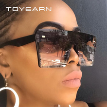 TOYEARN 2019 New Fashion Oversize Rimless Square Sunglasses Women Vintage Flat Top Integrated Gradient Sun Glasses Men UV400 2024 - buy cheap