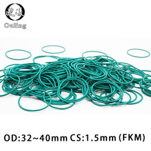 5PCS/lot Rubber Ring Green FKM O rings Seal 1.5mm Thickness OD32/33/34/35/36/37/38/39/40mm ORing Seal Oil Gasket Fuel Washer 2024 - buy cheap